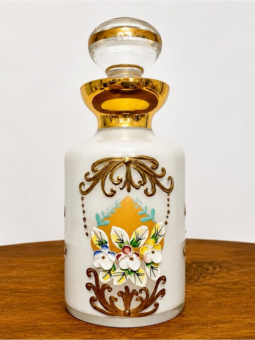 Vintage Bohemian Art Glass Czech DS Starr Countless Collection Perfume Bottle